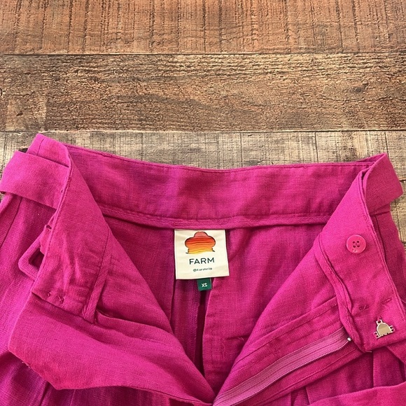 FARM Rio Pink Belt Linen Pants Size XS - Picture 5 of 7